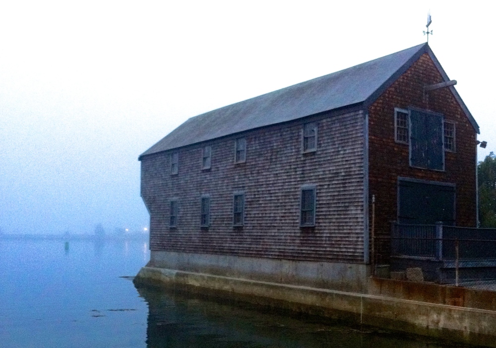 a foggy Portsmouth night